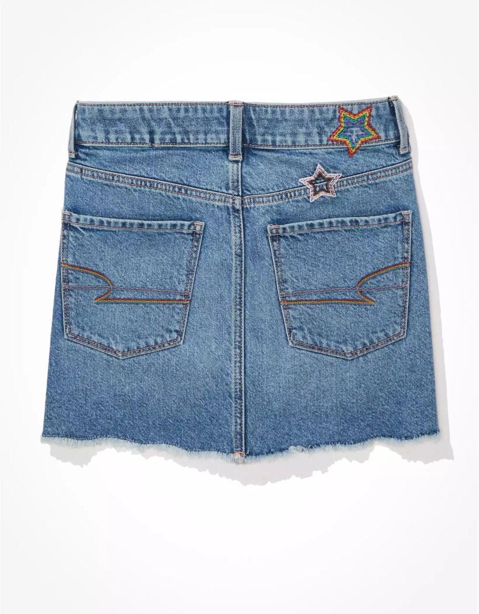 Jupes American Eagle AE Pride '90s High-Waisted Denim Mini Lavage Femme | AUY-97978341